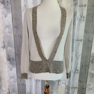 All Saints Size 6 Wool/Linen Deep V Neck Priva Jumper Top